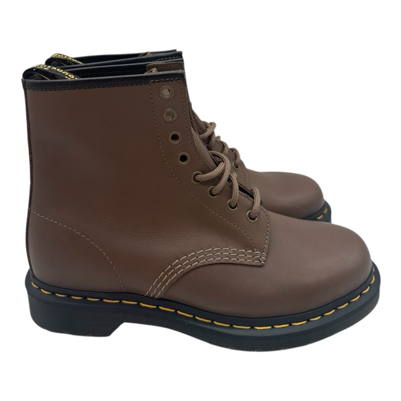Dr Martens Boots Size Mens 8 Womens 9 Brown Leather Combat Lace Up Doc 32025